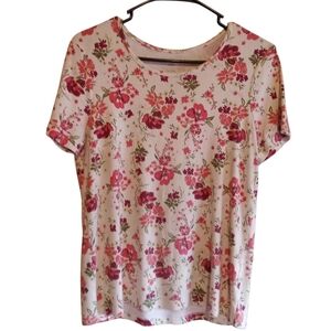 White Stag Women's Floral All-Over Print Short Sleeve Tee Size Large (12-14)!